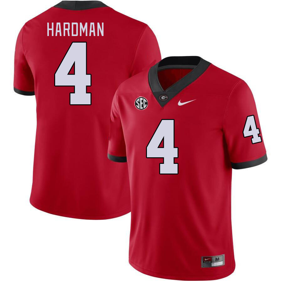 #4 Mecole Hardman Georgia Bulldogs Jerseys Football Stitched-Red